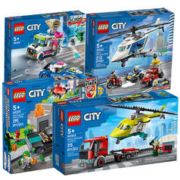 LEGO 乐高 城市消防直升机探索车拖车卡车积木汽车男孩拼装系列