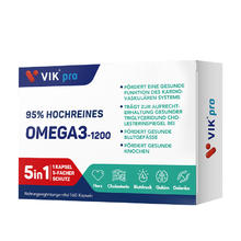 vik 维克 德国VIKpro95%高纯度深海鱼油女生护肤养发鱼油Omega-3软胶囊