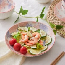 共禾京品（JINGREPUBLIC） 日式和风小清新樱花餐具釉下彩高颜值陶瓷碗碟盘子筷勺16件套装 樱花餐具16件套