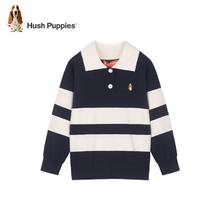 暇步士 男女童时尚条纹Polo针织衫