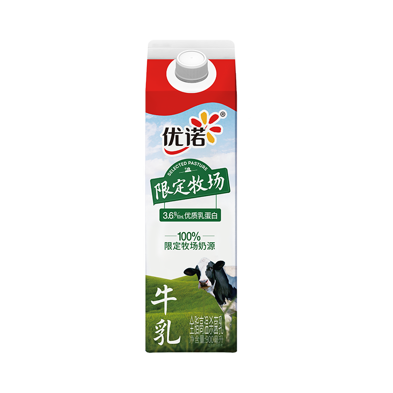 优诺（yoplait） 3.6g优质乳蛋白 900ml 低温生鲜牛乳