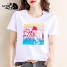 The North Face短袖女装2022春夏新款T恤上衣运动户外舒适透气圆领棉质半袖5JY2 5JY2FN4/白色 2XL