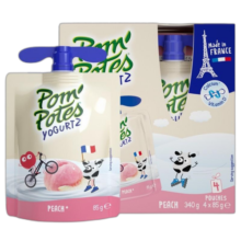 法优乐(POM'POTES)法国原装进口常温酸奶宝宝儿童零食桃子口味85g*4袋