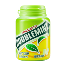 plus会员、需首购:绿箭(DOUBLEMINT)口香糖 绿茶薄荷味约40粒/瓶 零食糖果 口气清新糖