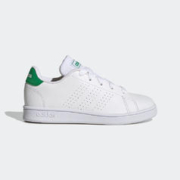 adidas 阿迪达斯 官方轻运动ADVANTAGE男小童舒适运动板鞋小白鞋 白/绿 34(210mm)