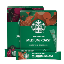 星巴克（Starbucks）速溶黑咖啡粉双口味2.3g*20条 0糖美式健身即冲法国进口2盒装
