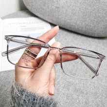 Erilles轻近视眼镜全框眼镜架TR90配度数眼镜小方框眼镜框男女 透明灰 161升级防蓝光