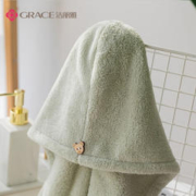 GRACE 洁丽雅 干发帽女 吸水柔软加厚速干毛巾包头巾干发巾儿童成人可用 绿色1条