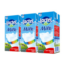 京东试用、plus会员:兰特（Lactel） 纯牛奶 全脂200ml*3盒（23年11月产）