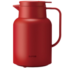 苏泊尔（SUPOR） 保温壶 大容量玻璃内胆家用保暖水壶 按压式热水壶开水瓶1.45升 红色 1.45L