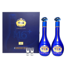 京东百亿补贴、plus会员：洋河 梦之蓝M6+ 52度 550ml*2瓶 礼盒装