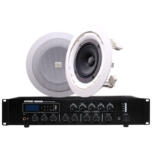 JBL 8124吸顶音响 天花吸顶喇叭 家庭餐厅商超背景音乐音箱套装 公共广播喇叭 蓝牙控制功放 4只8124+PA-80DU功放