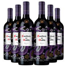 红魔鬼（Casillero del Diablo）干露尊龙梅洛红酒葡萄酒750ml*6整箱日常口粮酒智利原瓶进口