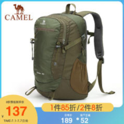 CAMEL 骆驼 户外双肩包大容量徒步旅游登山包露营透气耐磨背包男女包包 A1W3AZ104 果绿