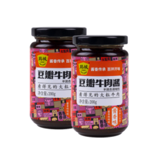 鹃城牌（juanchengpai） 豆瓣牛肉酱下饭拌面拌饭搭档辣椒酱下饭郫县豆瓣200g*2瓶酱香味