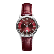 天梭（TISSOT）瑞士手表 卡森臻我系列腕表 皮带石英女表 T122.210.16.373.00