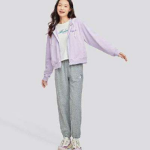 斯凯奇 24年春时尚女针织连帽外套