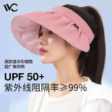 VVC 女士贝壳防晒帽 樱花粉 防风绳+可折叠