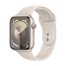Apple/苹果 Watch Series 9 智能手表GPS款45毫米星光色铝金属表壳 星光色运动型表带S/M MR963CH/A2899元 (券后省300,月销1w+)