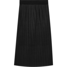 A21秋季女装高腰直筒中长裙遮肉显瘦网纱神秘感裙子 黑色 S