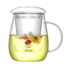 物生物（RELEA）茶杯男女士茶水分离杯玻璃杯带过滤水杯办公泡茶杯子耐高温花茶杯