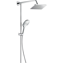 汉斯格雅（Hansgrohe） 花洒双飞雨恒温花洒套装240mm方形顶喷挂墙式淋浴柱 26777007