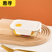 6日20点抢、限量300件：惠寻 保鲜盒 饭盒 可微波炉加热 玻璃饭盒 米白色/ 单件装 400ml