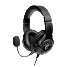 微星（MSI）DH40 RGB 电竞耳机 头戴式游戏耳机 电竞耳麦 虚拟7.1 可拆麦克风 人体工学 带线控 黑色