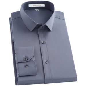 罗蒙romon长袖衬衫男春秋季免烫抗皱衬衣男商务职业正装宽松保暖工装