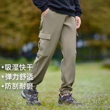 Pioneer Camp 拓路者 夏季登山裤子男纯色大口袋春秋季直筒休闲长裤男士工装裤束脚速干 浅卡其