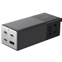 公牛（BULL）氮化镓100W充电器快充笔记本插座/插线板/插排/接线板 小电舱安全快充 USB（3C1A）+2插孔 灰色