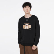 GXG 男装23秋季新品时尚卡通小熊卫衣男士舒适宽松纯棉上衣