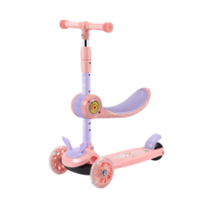 米迪象儿童滑板车宝宝滑行车可拆卸踏板车可坐可骑2-6岁闪光音乐助步车 小兔基础款-普通轮无音乐彩光