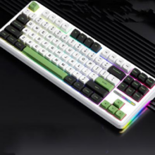 PLUS会员：AULA 狼蛛 F87 Pro 87键 三模机械键盘  旷野绿洲 灰木轴V4