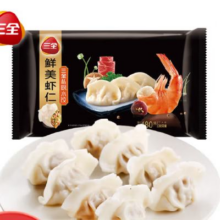 Plus：三全 私厨鲜美虾仁水饺 480g(30只)*4件（虾皇饺多款可选）
