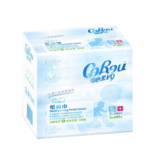 可心柔（COROU）V9婴儿纸巾柔润保湿抽纸60抽面巾纸乳霜纸 3层60抽10包