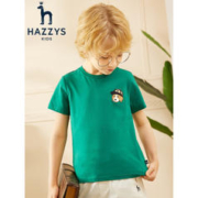 HAZZYS 哈吉斯 儿童简约透气短袖