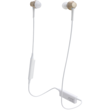 铁三角 CKR75BT 颈挂无线蓝牙入耳式耳机 运动耳机 HIFI耳机 音乐耳机 学生网课 金色