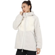 迪卡侬（DECATHLON）羊羔绒外套女春秋运动连帽保暖加厚夹克摇粒绒外套ODT1 SH500 米白色 M