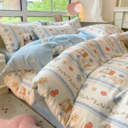 AIDLI 纯棉床上四件套40支纯棉 被套床单被罩床上用品双人全棉套件 小温婉 200*230cm四件套（1.5/1.8m床）