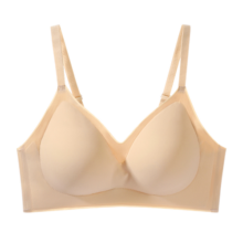芬腾高档无痕内衣女聚拢显大无钢圈弹力收副乳防下垂文胸罩轻薄款透气 120G6656-肤色 L码