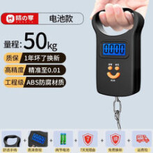 味之享 高精度迷你手提电子秤50kg便携式家用快递称小秤弹簧小型挂钩买菜 电池款 50kg 5g