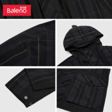 Baleno班尼路男士夹克潮流休闲连帽拉链男青年百搭时尚外套 001C S