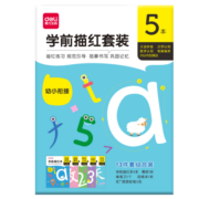 得力(deli)5本装描红练字帖套装 3-6岁儿童幼儿园启蒙进阶练字开学礼物（含田字格/洞洞笔/橡皮/卷笔刀）