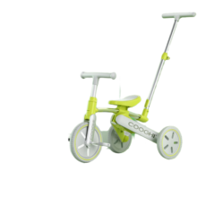酷骑（COOGHI）儿童三轮车脚踏车婴幼儿平衡车1-5岁轻便可折叠酷奇三合一手推车 【IF设计大奖】 酷骑绿 -带推杆