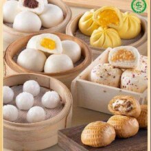 龙麦轩营养广式早餐 茶点心 叉烧包流沙包奶黄包核桃 480g*12个*2袋