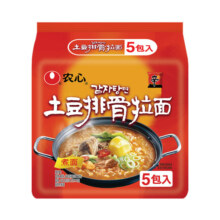 农心 土豆排骨拉面 方便面 袋面 速食零食品 五连包 120g*5包