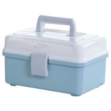 禧天龙（Citylong）家用药箱子家庭药品收纳箱儿童小药箱药品收纳盒医药箱出诊箱 简约便捷药箱-蓝色
