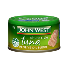西部约翰（JOHN WEST）橄榄油浸金枪鱼罐头 95g/罐  原装进口 方便速食 经典小绿罐