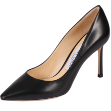 周仰杰女士皮革尖头高跟鞋黑色 ROMY 85 KID 247 BLACK 37.5码